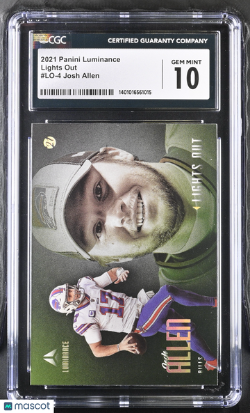 2021 Panini Luminance Josh Allen #LO-4 Lights Out CGC 10