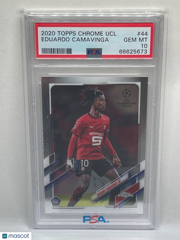 2020 Topps Chrome UEFA Champions League Eduardo Camavinga #44 PSA 10