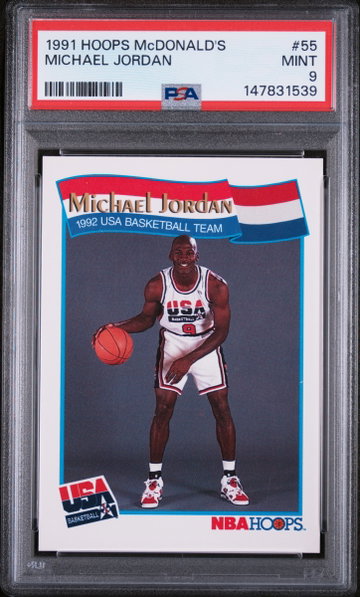 1991 Hoops Mcdonald's US Olympic Team Michael Jordan #55 PSA 9