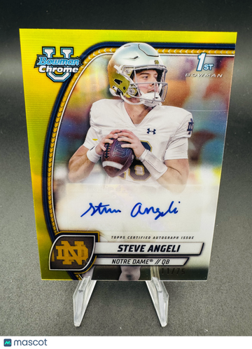 2024 Bowman University Chrome Football Steve Angeli #PA-SAN Yellow Refractor