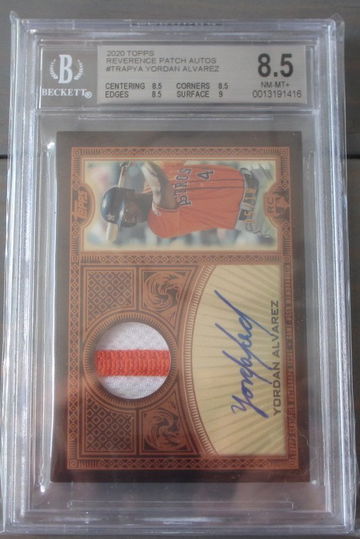 Yordan Alvarez RC RPA 2020 Topps Reverence Patch Autos #5/10 BGS 8.5 None Higher