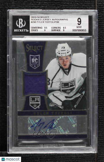 2013-14 Panini Select Tyler Toffoli #290 Rookie Jersey Autographs /199 Rookie BGS 9 Auto 10