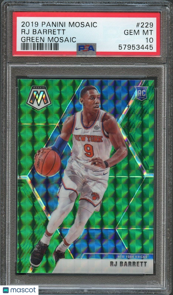 2019 Panini Mosaic RJ Barrett #229 Green Mosaic PSA 10