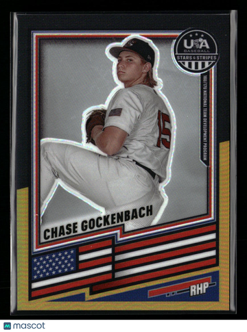 2026 Panini Prizm USA Baseball Stars & Stripes Chase Gockenbach #56 Black Gold /5