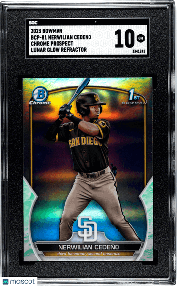 2023 Bowman Nerwilian Cedeno #BCP-81 CHR. Pros. Lunar Glow Refractor SGC 10