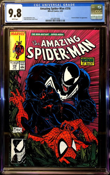 Amazing Spider-Man #316 🔥 1st VENOM Cover Appearance 🔥 CGC 9.8 - WHITE Pages