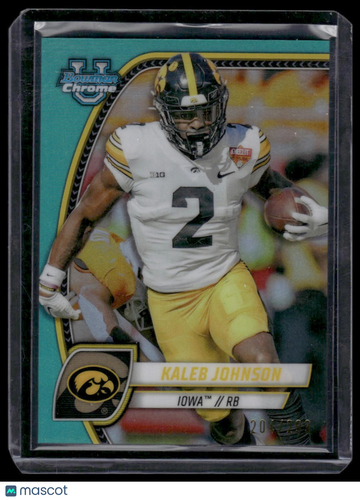 2024 Bowman University Chrome Kaleb Johnson #112 Aqua Refractor SN