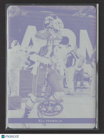 2012 Leaf US Army All-American Football Eli Harold #22 Black Printing Plate /1 Printing Plate