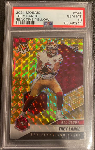 2021 Mosaic Trey Lance Yellow Reactive NFL Debut PSA 10 Gem Mint RC