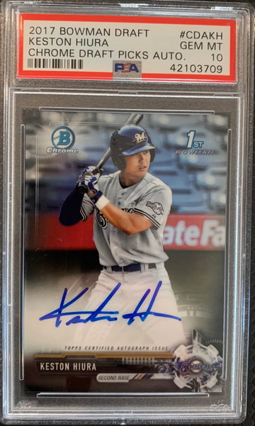 Keston Hiura 2017 Bowman Chrome Draft Auto