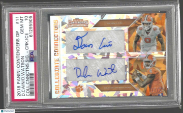 2018 Panini Contenders Draft Picks Collegiate Connections Signatures D. Watson D. Cain #11 Coll. Cnnctns. SIG. CRK. Ice