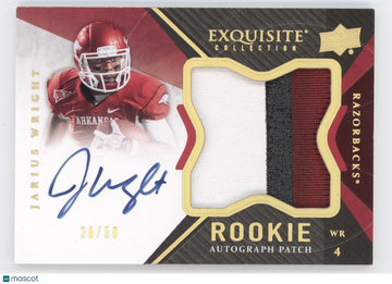 2012 Upper Deck Exquisite Collection Jarius Wright #141 /50 Autograph Patch