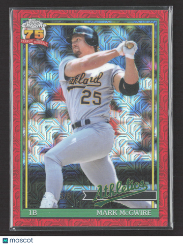2020 Topps Chrome 75 Years of Baseball Mark McGwire #91C-49 Red Mojo Refractor 3/5