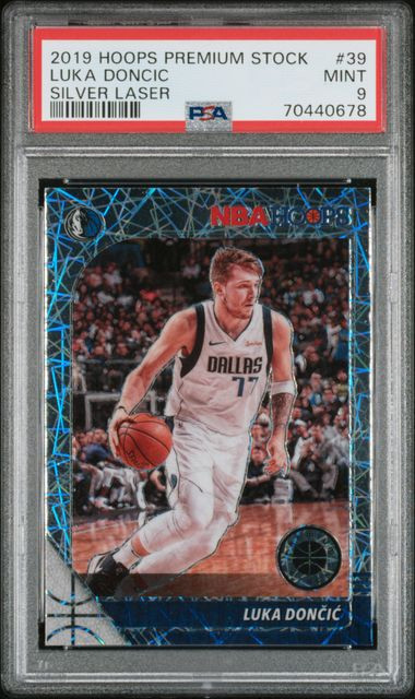 2019 Hoops Premium Stock Silver Laser Luka Doncic Mavericks #39 PSA 9 MINT