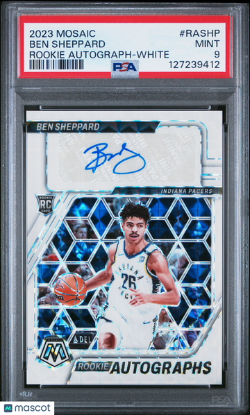 2023 Panini Mosaic Rookie Autographs Mosaic Ben Sheppard #RASHP White PSA 9
