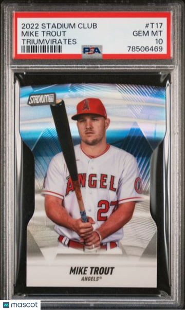2022 Topps Stadium Club Triumvirates Mike Trout #T17 PSA 10 GEM MINT
