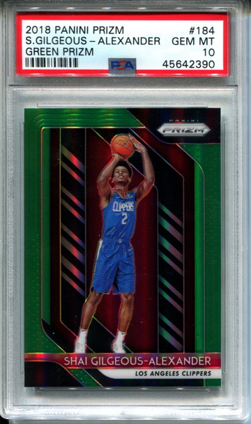 Shai Gilgeous Alexander Green Prizm PSA 10
