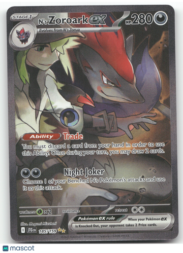 2025 Journey Together N'S Zoroark ex Secret Rare #185/159