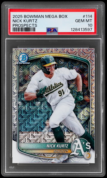 2025 Bowman Chrome Mega Box Nick Kurtz Prospect PSA 10