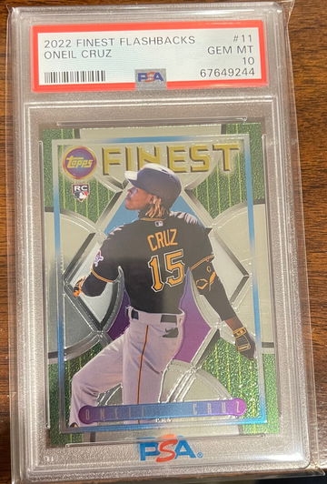 2022 Topps Finest Flashbacks #11 Oneil Cruz RC (Pirates)  PSA 10. 