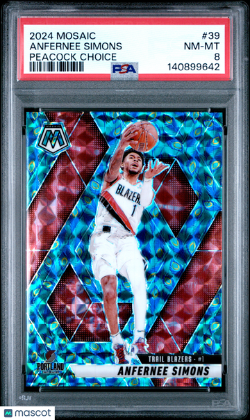 2024 Panini Mosaic Anfernee Simons #39 Peacock Choice PSA 8