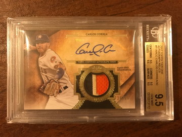 2017 Topps Tier One Autographs Relics Carlos Correa /30 BGS9.5/10