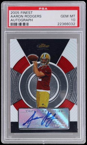 2005 Finest Aaron Rodgers Autograph PSA 10 RC