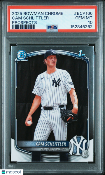 2025 Bowman Chrome Prospects Cam Schlittler #BCP166 PSA 10