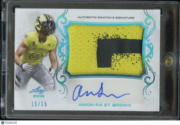 2018 Amon-Ra St. Brown Patch Rookie Leaf