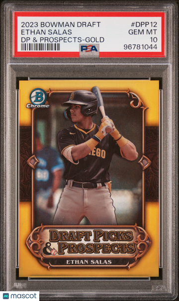 2023 Bowman Draft Draft Picks & Prospects Ethan Salas #DPP12 DP Gold Ref PSA 10