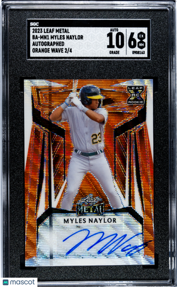 2023 Leaf Metal Myles Naylor #BA-MN1 Autograph Orange Wave SGC 6 Auto 10