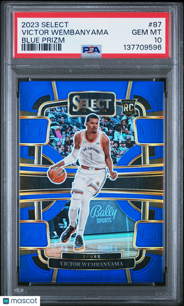 2023 Panini Select Victor Wembanyama #87 Blue Prizm PSA 10