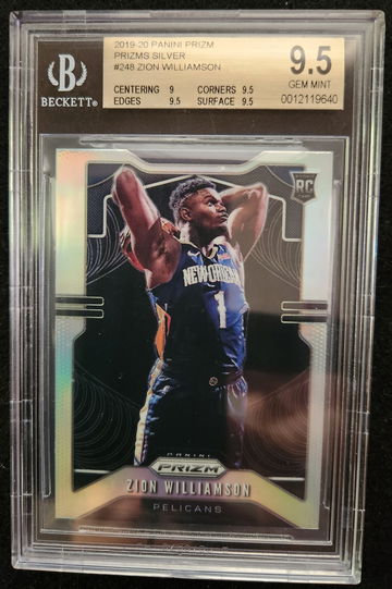 2019-20 Panini Prizm Silver #248 Zion Williamson Rookie RC BGS 9.5 Gem Mint