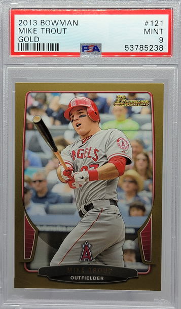 2013 BOWMAN #121 MIKE TROUT GOLD PSA 9