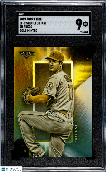 2019 Topps Fire Shohei Ohtani #EF-9 EN Fuego Gold Minted SGC 9