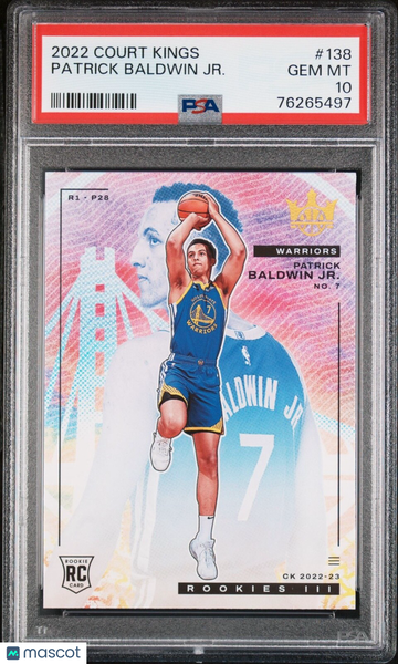 2022 Court Kings Patrick Baldwin Jr #138 Tier III Rookie PSA 10