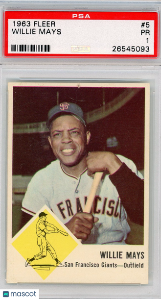 1963 Fleer Willie Mays #5 PSA 1