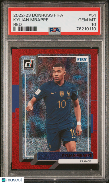 2022 Panini Donruss FIFA Kylian Mbappe #51 Red PSA 10