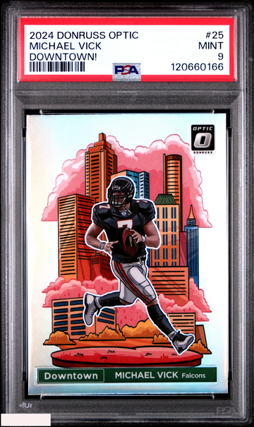 2024 PANINI DONRUSS OPTIC DOWNTOWN! MICHAEL VICK #25 FALCONS PSA 9 MINT