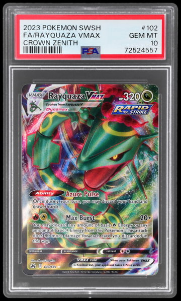 2023 Pokemon Sword And Shield Crown Zenith Rayquaza Vmax PSA 10