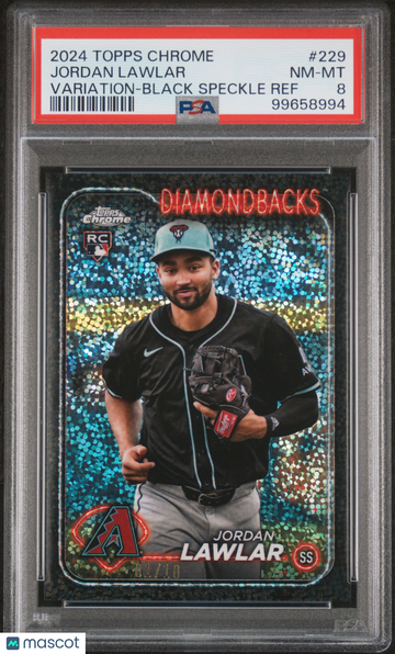 2024 Topps Chrome Jordan Lawlar #229 Variation Black Speckle Ref /10 Rookie PSA 8