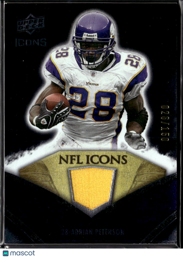 Adrian Peterson 2008 Upper Deck Icons NFL Icons Game-Used Jersey /150 Minnesota Vikings