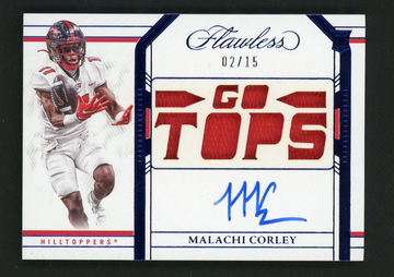 2024 Panini Flawless Malachi Corley Flawless Collegiate /15 jersey Auto