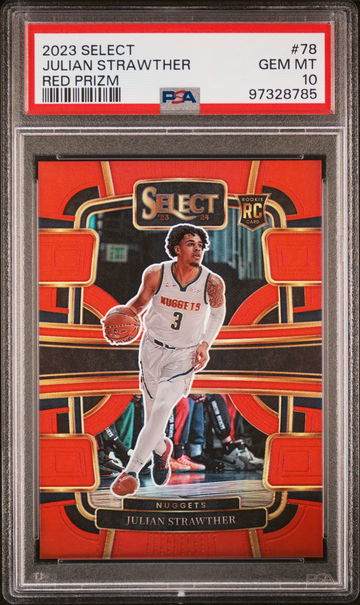 2023 PANINI SELECT JULIAN STRAWTHER #/199 RED PRIZM #78 RC ROOKIE PSA 10