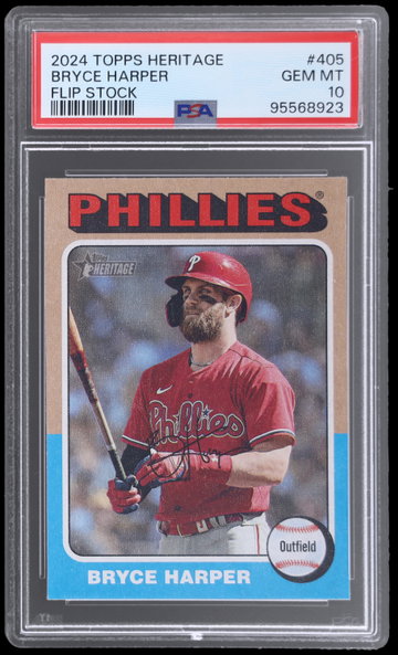 2024 Topps Heritage Bryce Harper Flip Stock PSA 10