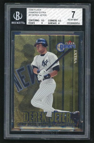2000 Fleer Gamers 2 Derek Jeter Extra Beckett 7 Near Mint New York Yankees