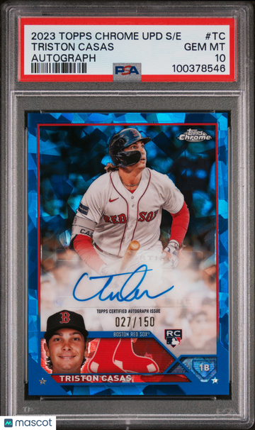 2023 Topps Chrome Update Sapphire Edition Autograph Triston Casas #TC /150 PSA 10