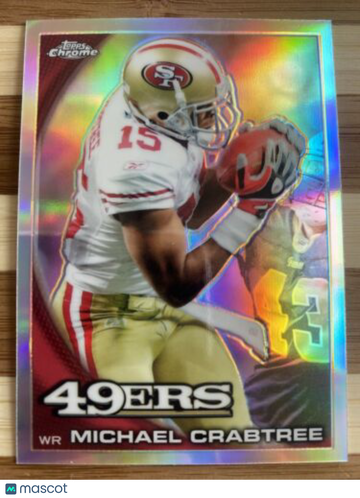 🔥2010 TOPPS CHROME MICHAEL CRABTREE #128 REFRACTOR SAN FRANCISCO 49ERS Z01