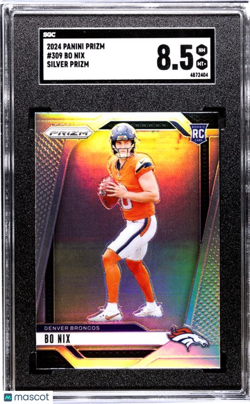 2024 Panini Prizm Bo Nix #309 Silver SGC 8.5