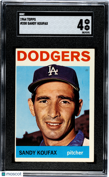1964 Topps Sandy Koufax #200 SGC 4